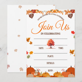 Whimsical Fall Gathering Invitation Inbjudningar