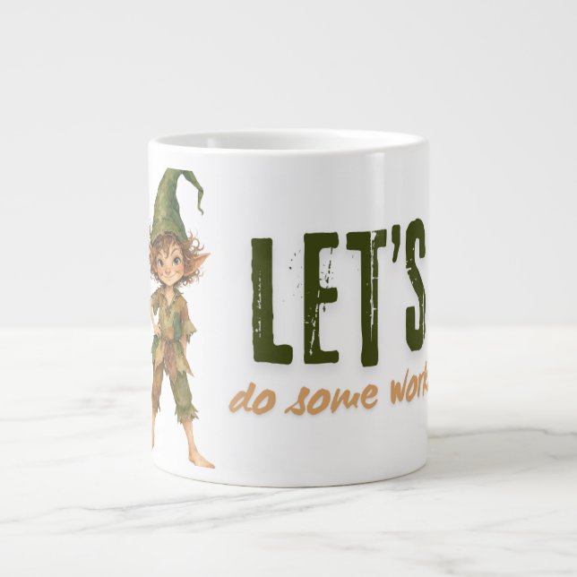Whimsical Fantasi Karaktär Inspirerande Citat  Jumbo Mugg (Framsidan)