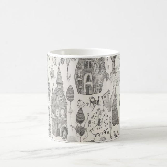 Whimsical Fantasy By Fantasin Sketch Abstrakt Kons Kaffemugg (Center)