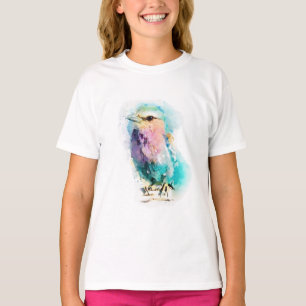 Whimsical Fantasy Fågel Flickor Grafisk T-Shirt Sn