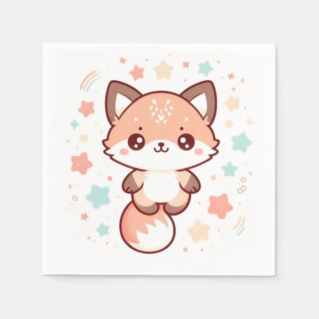 Whimsical Fantasy Fox Baby Shower Pappersservett (Framsidan)