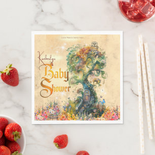 Whimsical Fantasy Garden Baby-duschinbjudan Pappersservett