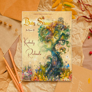 Whimsical Fantasy Trädgård Bebis bjudning Inbjudningar