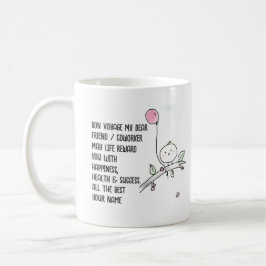 Whimsical Farewell Coworking Lineart Handskriftlig Kaffemugg