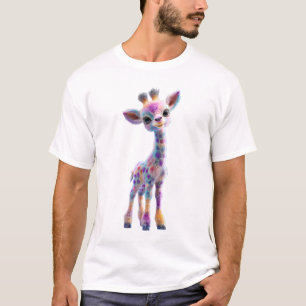 Whimsical Färgglad Bebis Giraff Män T Shirt