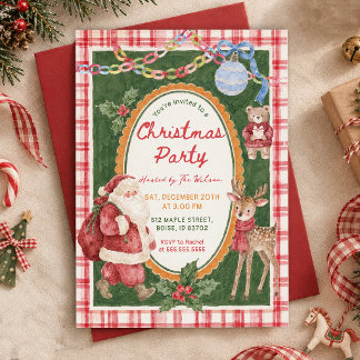 Whimsical Färgglad Julfest Inbjudan