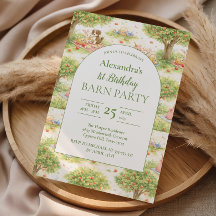 Whimsical Farm Animals Barnyard 1st Birthday