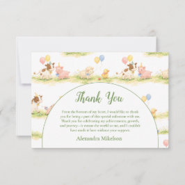 Whimsical Farm Animals Pastel 1st Birthday Tack Kort