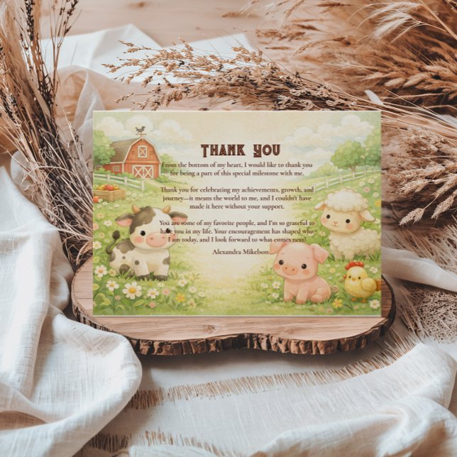Whimsical Farm Friends Storybook Kids Birthday Tack Kort (Skapare uppladdad)