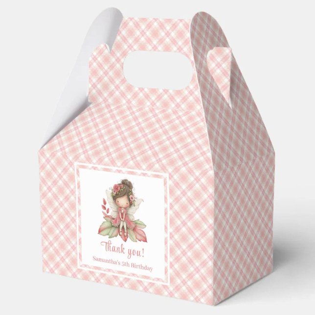 Whimsical Fe-blush Rosa Blommor Flick Favor Box Presentaskar (Modern Fairy Girl Blush Floral Birthday Favor Box

)