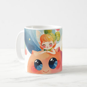 Whimsical Fe i blomstrande blomsterträdgård Kaffemugg