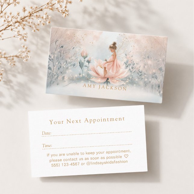 Whimsical Fe-tidsbokningskort Tidsbeställning Kort (Whimsical Fairy Appointment Card)