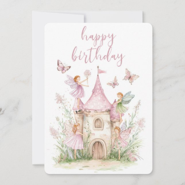 Whimsical Fée Födelsedagskort  Julkort (Framsida)