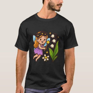 Whimsical Fée Förtrollning Söt Blomma T Shirt