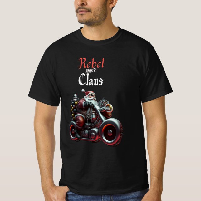 Whimsical Festive Biker Tomte T Shirt (Framsida)