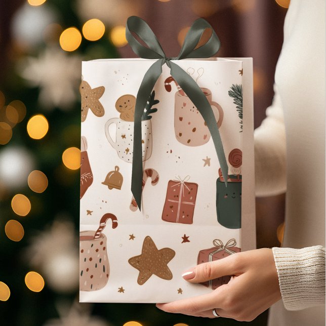 Whimsical Festive Christmas Pattern Gift Bag  (Skapare uppladdad)