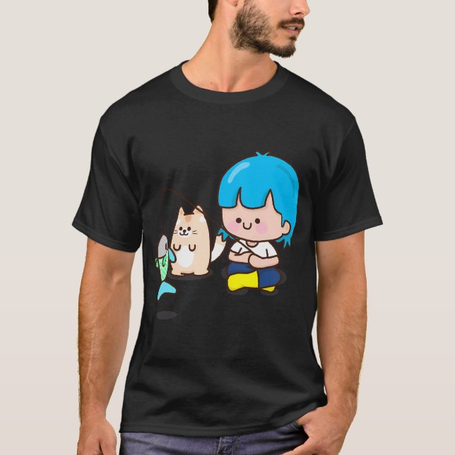 Whimsical Fish Art T Shirt (Framsida)