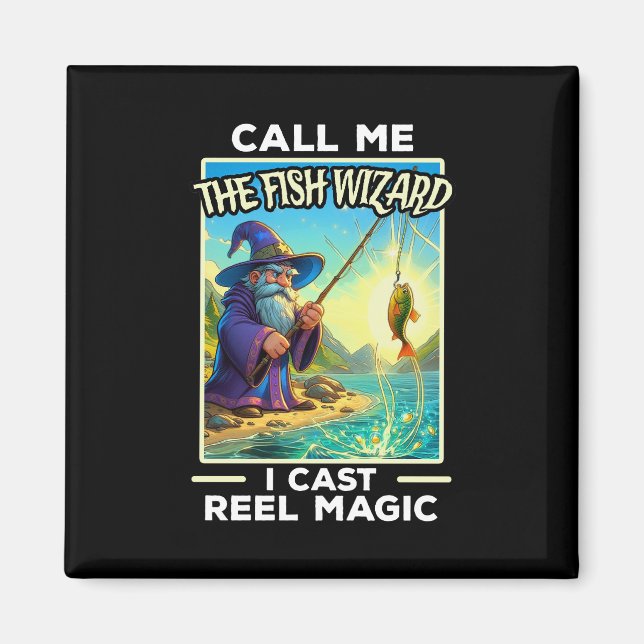 Whimsical Fishing Wizard Magnet (Framsidan)