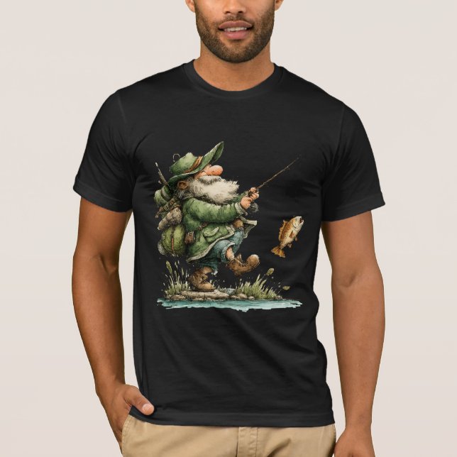 Whimsical Fiskare Lat Dag Fiske T Shirt (Framsida)
