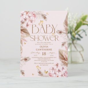 Whimsical Fjäril Boho Baby Shower Inbjudningar