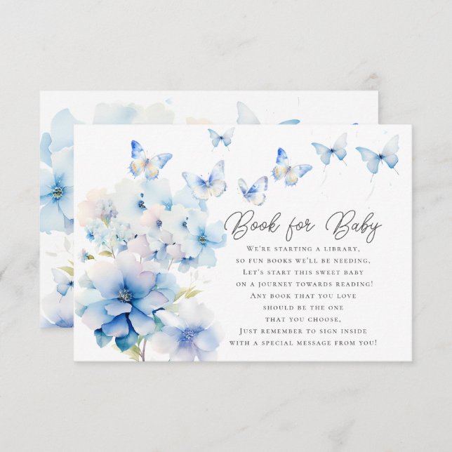 Whimsical fjärilar bok för baby inneslutningskort tilläggskort (Fram/baksida)