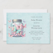 Whimsical fjärilar i en burk baby shower