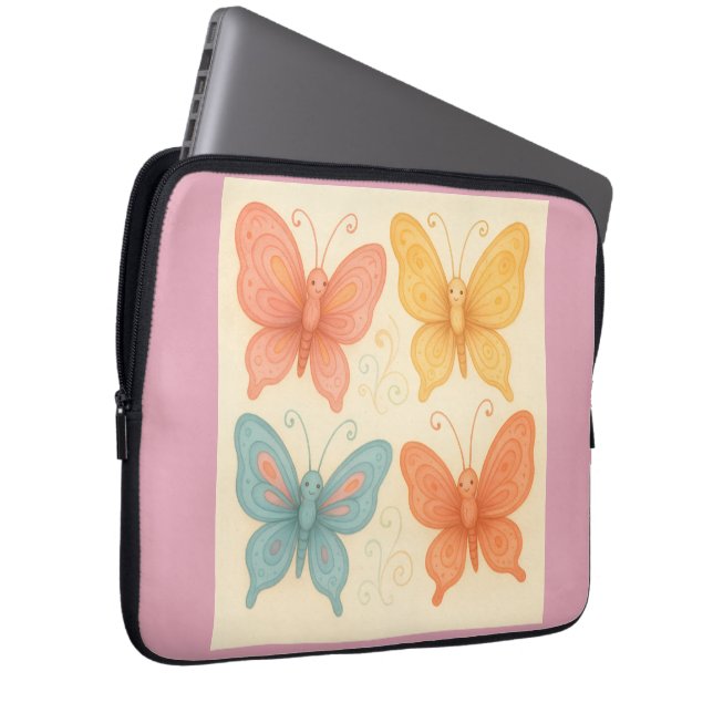 Whimsical fjärilar  laptop fodral (Framsidan Höger)