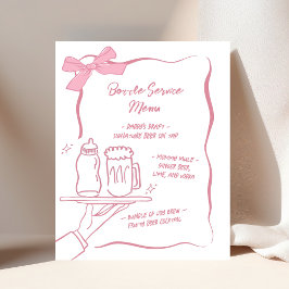 Whimsical flasksservice Baby Shower Bar Menytecken Poster