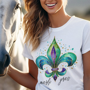 Whimsical Fleur De Lis För Mardi Gras T Shirt