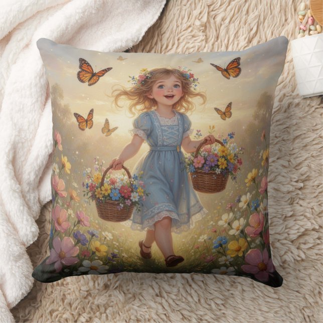 Whimsical Flicka  Kudde (Filt)