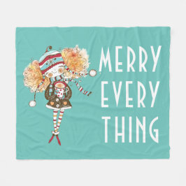 Whimsical flicka Merry Everything jul Fleecefilt
