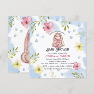 Whimsical Flickig Bebis Baby Shower Inbjudningar