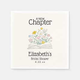Whimsical Floral A New Chapter Bridal Shower  Pappersservett