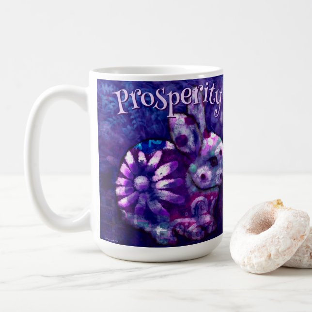 Whimsical Floral Bunny Rabbit Personalized Kaffemugg (Med munk)