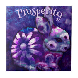 Whimsical Floral Bunny Rabbit Personalized Kakelplatta