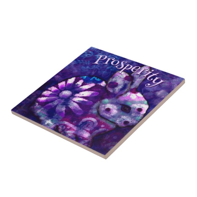 Whimsical Floral Bunny Rabbit Personalized Kakelplatta (Sidan)