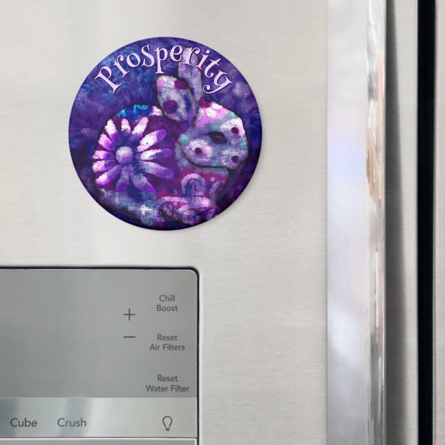 Whimsical Floral Bunny Rabbit Personalized Magnet (In Situ (Fridge))