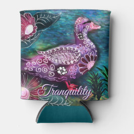 Whimsical Floral Duck Purple Teal Personalized
