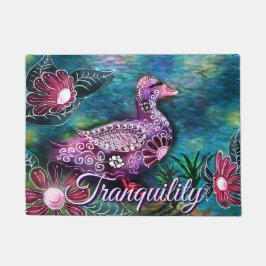 Whimsical Floral Duck Purple Teal Personalized