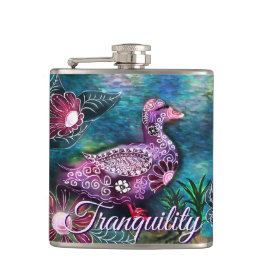 Whimsical Floral Duck Purple Teal Personalized Fickplunta