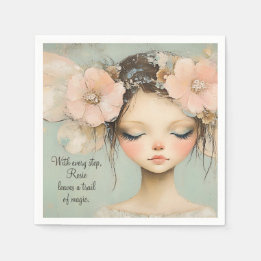 Whimsical Floral Fairy Butterfly Wings Custom Pappersservett