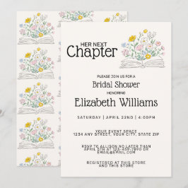 Whimsical Floral Her Next Chapter Bridal Shower  Inbjudningar