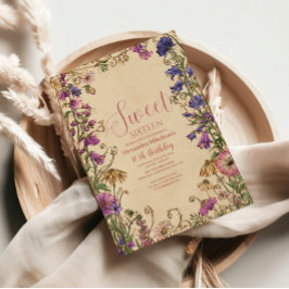 Whimsical Floral Meadow Sweet Sixteen Inbjudningar