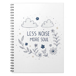 Whimsical Floral Soul Quote Line Art Anteckningsbok