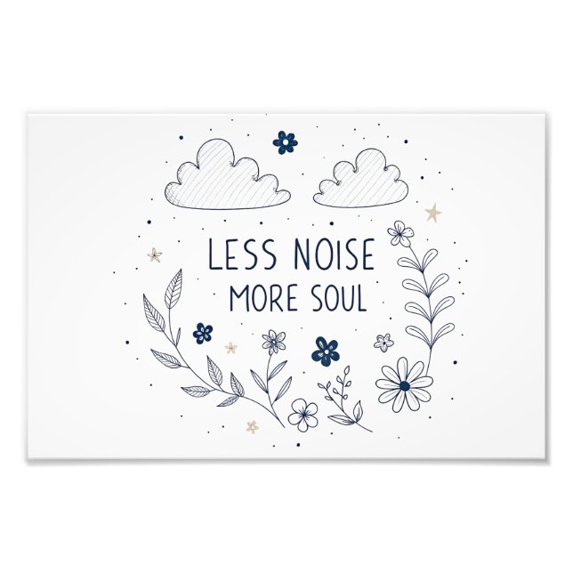 Whimsical Floral Soul Quote Line Art Fototryck (Framsidan)