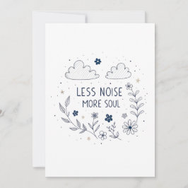 Whimsical Floral Soul Quote Line Art Julkort