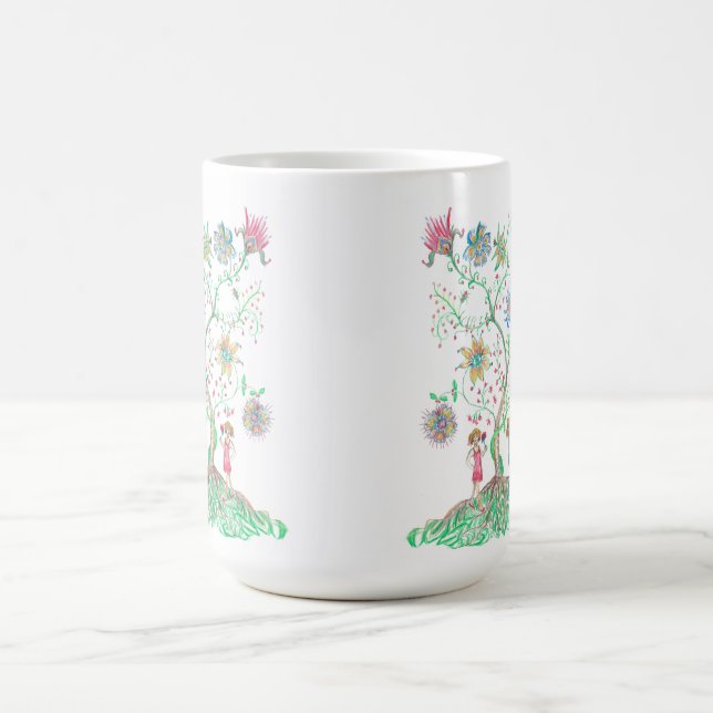 Whimsical Floral Tree  Kaffemugg (Center)