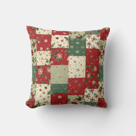 Whimsical Floral Vintage Christmas Quilt Pattern Kudde