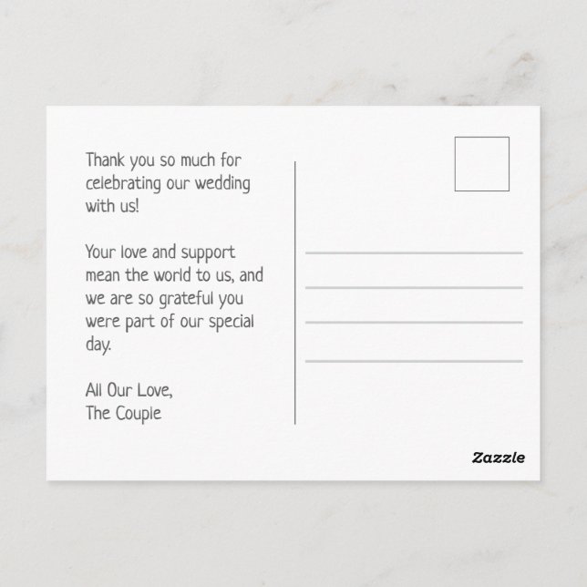 Whimsical Floral Watercolor Wedding Vykort (Baksida)