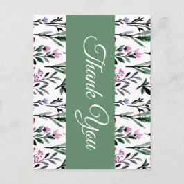 Whimsical Floral Watercolor Wedding Vykort